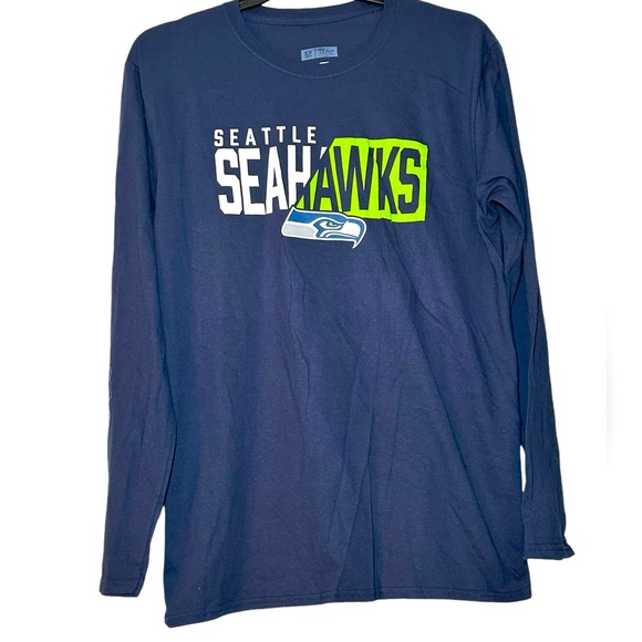 NFL Other - NWT‎ NFL Team Apparel Mens Navy Blue Seattle Seahawks Long Sleeve T-Shirt Large